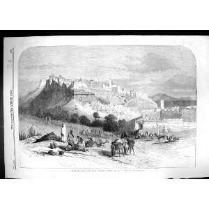  1860 View Tangier Camel Market Architecture Antique Print 