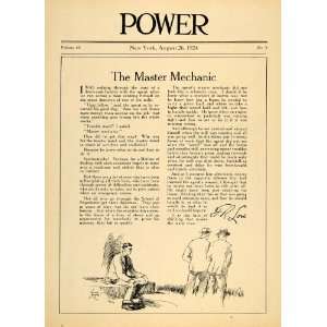 1924 Article Master Mechanic Norman Kenyon F. R. Low   Original Print 
