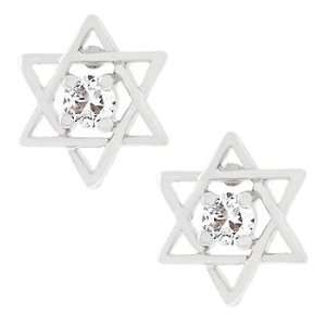  Religious Judaica Star of David CZ Earring Studs Jewelry