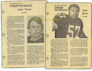 1979 STEELERS notebook photo, CLIFF STOUDT, Y.S.U.  