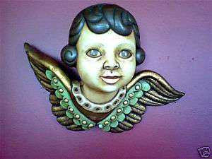 Angel Wing Bust Ceramic Clay Wall Sculpture  