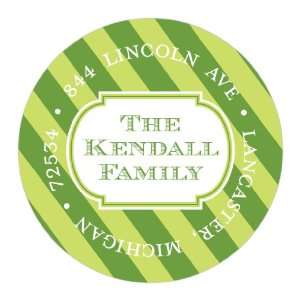 Candy Cane Stripe Green Labels