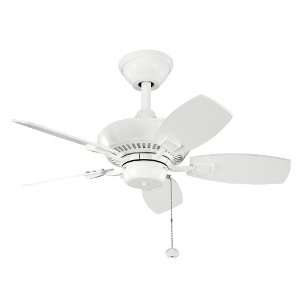  Canfield Collection 30ö White Powder Coat Ceiling Fan 