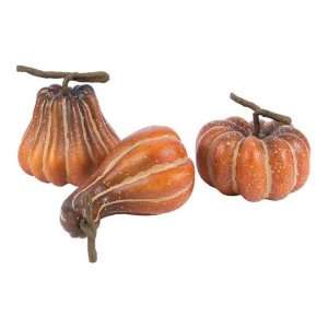   of 12 Decorative Artificial Autumn Pumpkins and Gourds