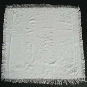  White Christening Blanket with Cross   Can Be Personalized Baby