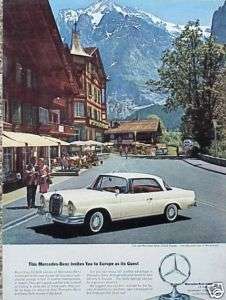 1963 Mercedes Benz 220 SE ORIGINAL Vintage Ad CMY STORE  