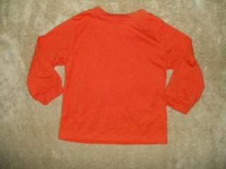   BABY boys 18 MONTH orange BASKETBALL long sleeve t shirt C22  