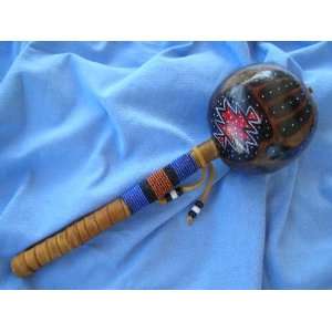  Native American Indian Gourd Rattle 14  Bear Paw (100 