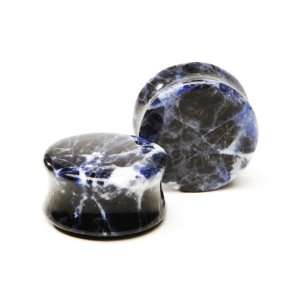  Sodialite Stone Plugs SOLD AS A PAIR 10ga (2.5mm 