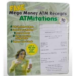 Fake Mega Money ATM Receipts Toys & Games