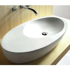 Caracalla CA4527 Oval White Ceramic Vessel Bathroom Sink CA4527
