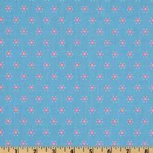   Folk Heart Calico Flowers Blue Fabric By The Yard Arts, Crafts