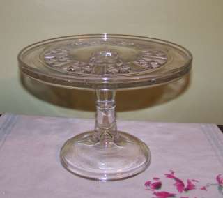 Antique EAPG Pressed Glass Bake Shop Cake Stand  