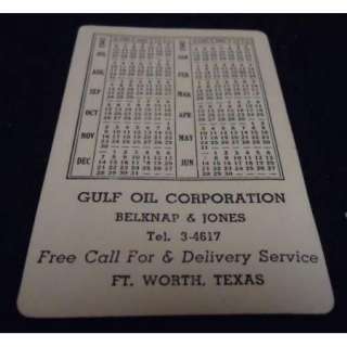 1941 GULF OIL GULFLEX Vintage Pocket Calendar / Ruler  