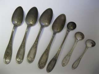 Lot of Olive Pattern Salt Spoons Etc  