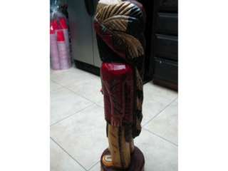 GALLAGHER 2.5 FOOT CIGAR STORE HANDMADE WOODEN INDIAN CHIEF  