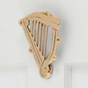  Brass Harp Door Knocker   Polished Brass