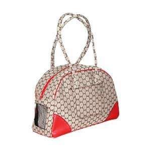  Logo with Red Leather Trim Pet Carrier  Size SMALL 