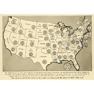 com 1920 Print United States Map Union Water Power White Coal States 