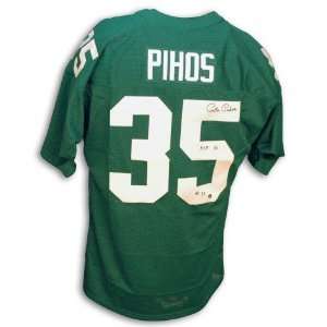  Pete Pihos Autographed/Hand Signed Green Jersey with HOF 
