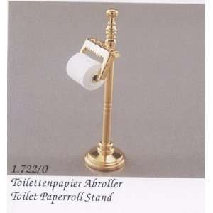  Miniature Reutter Porcelain Brass Toilet Paper Stand Toys 