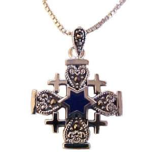  Fashion Jewelry ~ Sterling Silver Jerusalem Cross and Star of David 