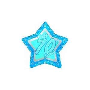   70th Birthday Blue Star   Mylar Balloon Foil
