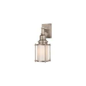  Chart House Stanway Sconce in Antique Nickel with White 