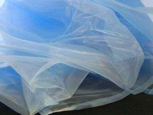 LIGHT BLUE 60 IN SQUARE ORGANZA TABLE TOPPER TABLECLOTH  