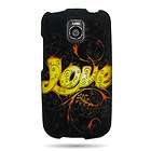 Hard Cover Golden Love Snap on Faceplate Case For AT&T LG Phoenix P505 