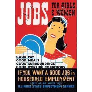  Jobs for Girls and Women by Albert Bender. Size 17.75 X 26 