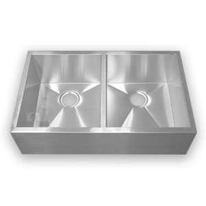  Stainless Steel Apron/Farmhouse Style Double Bowl Kitchen Sink 