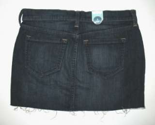 NWT Faded Dark Wash OLD NAVY Frayed Cut Off Denim Jean Mini Skirt 6 