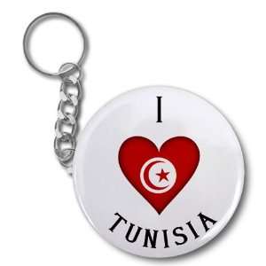  I HEART TUNISIA World Flag 2.25 inch Button Style Key 