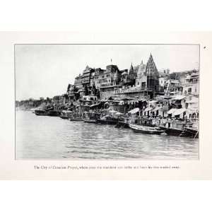  1930 Print Benares Varanasi Cityscape Ceaseless Prayer 
