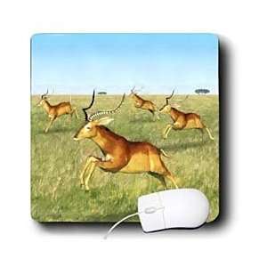   Boehm Digital Paint Animals   Leaping Impala   Mouse Pads Electronics