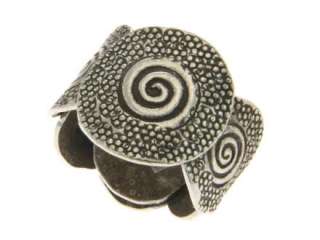 Thai Karen Hill Tribe silver s flat spiral shells ring  