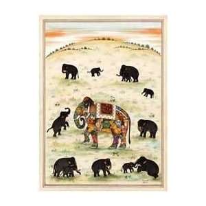   Elephant Gathering   Artist Ramesh Sharma  Poster Size 30 X 24