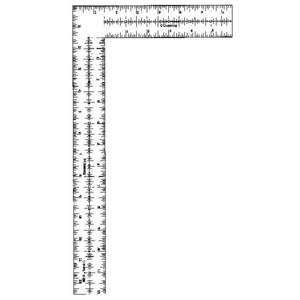  C Thru Ruler Corner Square with Steel Edges