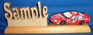 Handcrafted Wood Name Sign Plaque w/FREE Nascar Cars  