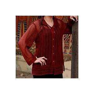  NOVICA Silk overshirt, Romantic