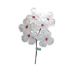 Spray of White Fabric Dogwood Blossoms ~ Vintage Taiwan 