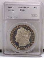 Morgan Silver Dollar 1878 8TF VAM 17 Choice BU DMPL Coin S3 001  