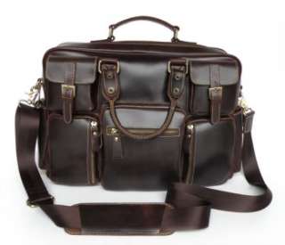 gift real vintage rare crazy horse cow leather laptop briefcase doctor 