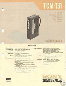 Original Sony Service Manual TCM 131 Cassette Corder  