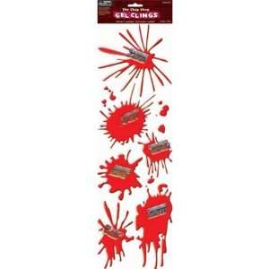  Bloody Splatters with Razorblades Gel Clings Toys & Games