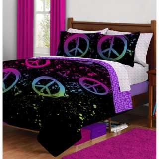 Update your bedroom with this fun and funky Peace Paint Bed in a Bag 