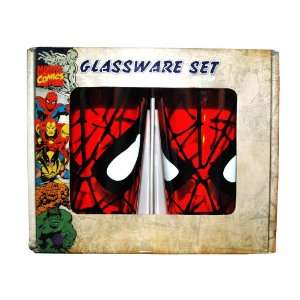  Spiderman Face Marvel Comics Glassware Pub Glass Set of 