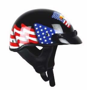  Raptor Half Helmet with Stars and Stripes Graphic (Stars 