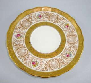 Handpainted Floral with Encrusted Gold Cauldon Tea Cup and Saucer Set 